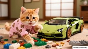 Рыжий котенок воссоединяется с другом в парке, мама-кошка показывает свою любовь😻🐾✨# С