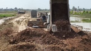 WTF!! Unexpected New Road Building in Extremely Condition Truck Unloading Stone, Bulldozer KOMATSU-0