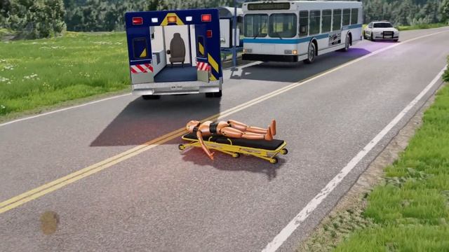 Аварии Скорой, Пожарных и Полиции   BeamNG.drive