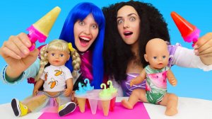 Вредные принцессы готовят фруктовый лед! 😍🍉🍌 Детское видео про принцесс