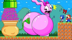 Super Mario Bros. Но Марио, Соник и 999 СЕМЯН превращают СПРУНКИ ПИНКИ в ГИГАНТСКУЮ ЗАДНИЦУ
