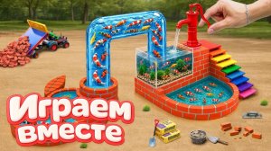 МУЛЬТИКИ ПРО СУПЕРГЕРОЕВ И ИГРУШКИ ДЛЯ ДЕТЕЙ СТРОИМ ВМЕСТЕ ИГРУШЕЧНЫЙ ДОМИК С РЫБКАМИ ДЛЯ ХАЛКА