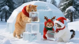 Мечта котят сбывается! Волшебное путешествие кошачьей семьи за Авророй🌌🚂Иглу и снежные