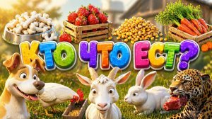 Учим животных для малышей🐄 Животные на ферме 🚜 и в зоопарке 🦒Веселые фрукты 🍓Развивашки детям