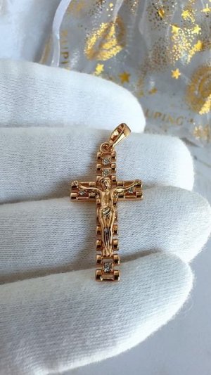 Крест «Казнь» с цирконами, Xuping Jewelry