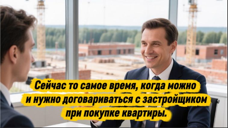 Сейчас то самое время, когда можно и нужно договариваться с застройщиком при покупке квартиры.