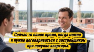 Сейчас то самое время, когда можно и нужно договариваться с застройщиком при покупке квартиры.