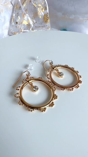 Серьги с кружевным дизайном и круглой подвеской, Xuping Jewelry