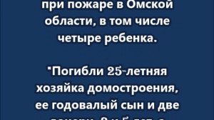 Шесть человек погибли при пожаре в Омской области, в том числе четыре ребенка