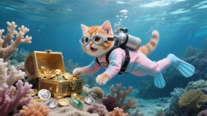 Океанское приключение рыжего котенка во сне, нежная улыбка мамы-кошки 🌊😺 # Смешные видео о кошках