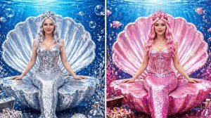 Прекрасная русалка за 24 часа ✨🧜♀️ Фэнтезийное превращение русалки