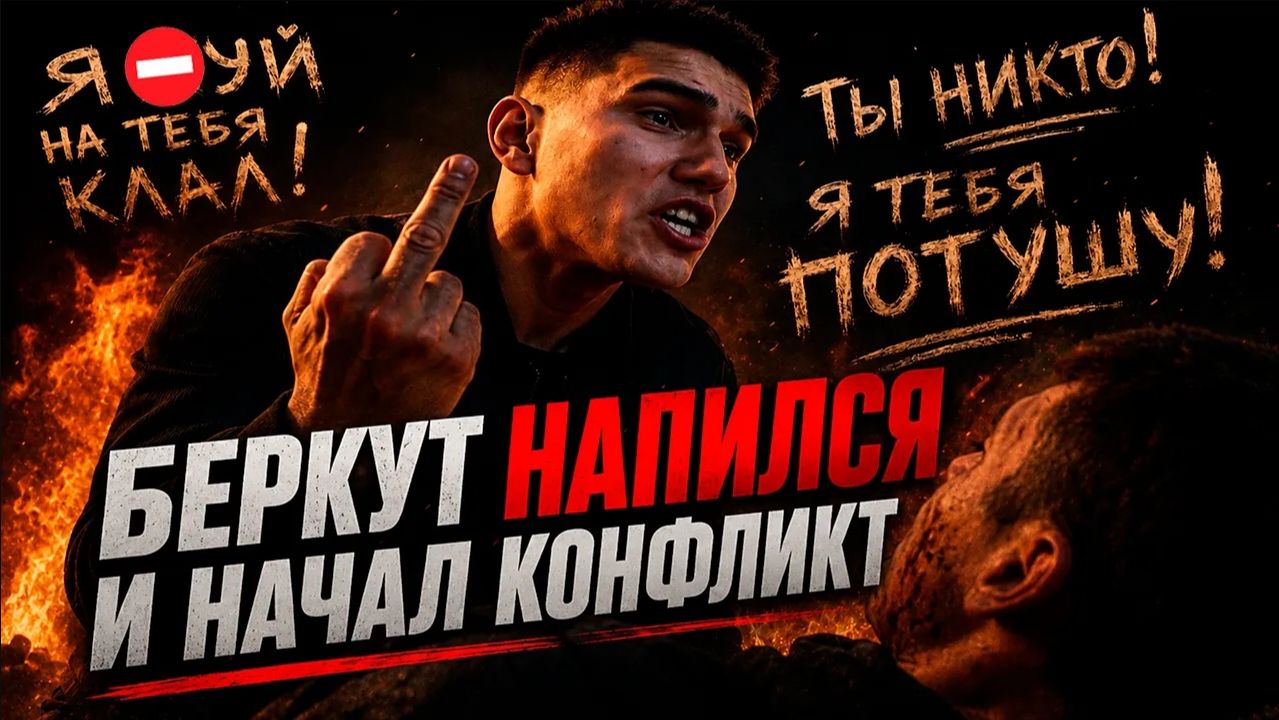 БЕРКУТ НАПИЛСЯ И НАЧАЛ КОНФЛИКТ С ЧЕЛОВЕКОМ, КОТОРЫЙ ПРЕДСТАВИЛСЯ УЧАСТНИКОМ СВО И ПРОСИЛ НЕ СНИМАТЬ
