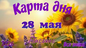 Карта дня🎁 28 мая 🌞💐Пасьянс. Тайм-код в описании 🦢