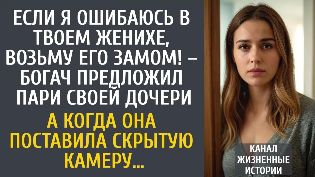 Истории из жизни: Если я ошибаюсь в твоем женихе, возьму его замом! – богач предложил пари дочери…