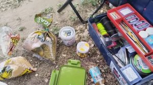 Подсак на карпа помог.Крутой берег с обрывом.