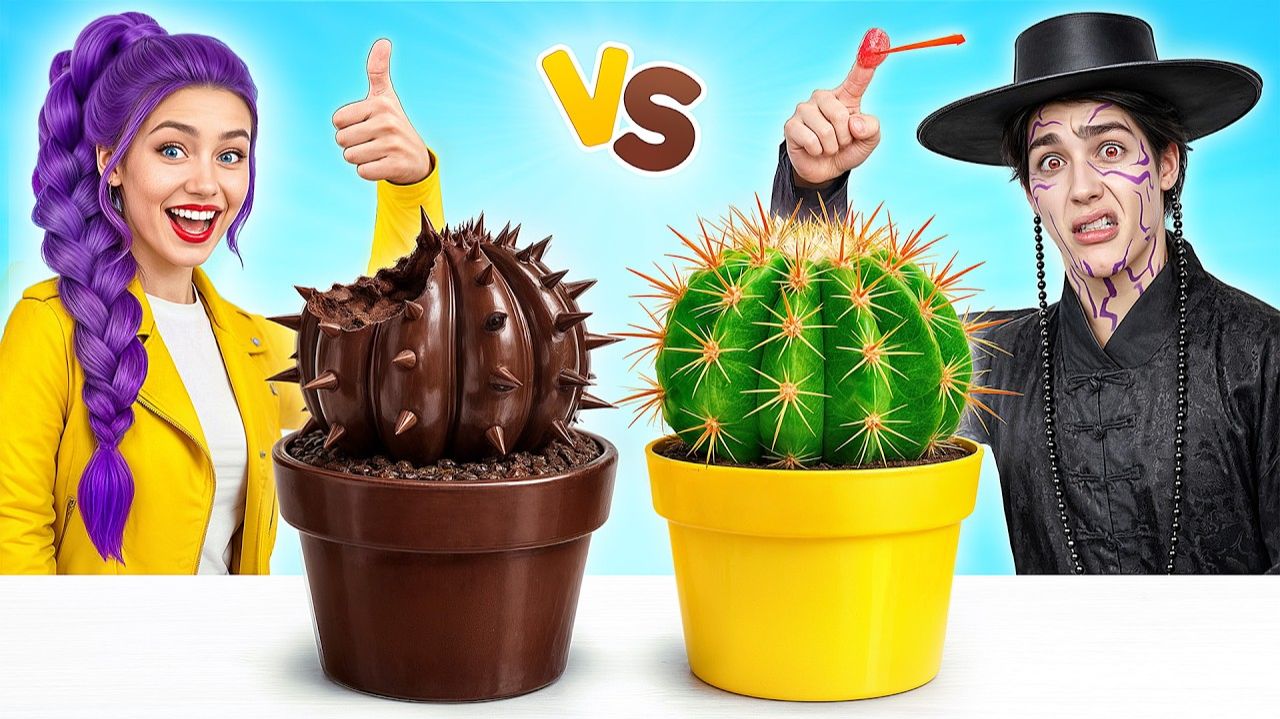 Челлендж. Шоколадная Еда vs Настоящая еда с Кейпоп-Охотницы на Демонов смотреть онлайн