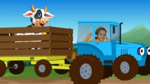 СИНИЙ ТРАКТОР _ Песенки для детей _ Едет трактор _ мультик про машинки Kuku and Cucudu