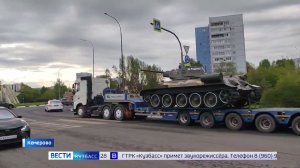 Легендарный советский танк Т-34 возвращается на постамент в Кемерове