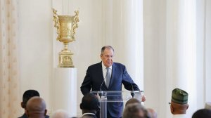 Министр С.В.Лавров в ходе приёма по случаю Дня Африки, Москва, 25 мая 2026 года