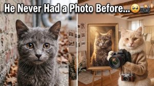 Бездомная кошка, У которой До этого Дня никогда не было фотографий | трогательная история