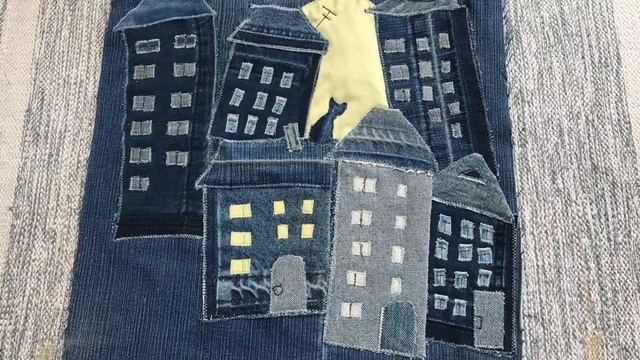 С чего начинаются домики. Шью из старых джинсов. Для начинающих.