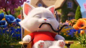 🐱🌙 Анимированная история с искусственным интеллектом# глупая мечта сонного котенка о многоножке 🐛