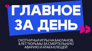 Главное за день: охотничьи игры на бакланов, 5 лет тюрьмы за смертельную аварию и атака клещей