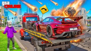 УГНАЛ ПОД МЕТЕОРИТНЫМ ДОЖДЕМ ДОРОГИЕ ТАЧКИ ЗА 8 МИНУТ В GTA 5! БИТВА ЭВАКУАТОРОВ В ГТА 5