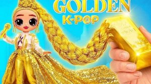 24 часа в золотом цвете! K-Pop Охотницы на Демонов | 12 DIY для кукол