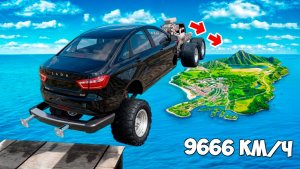 Как далеко чит тачка улетит с огромного трамплина в ГТА 5? GTA 5 Online