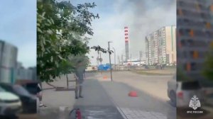 Тушение автомобиля в Томске.