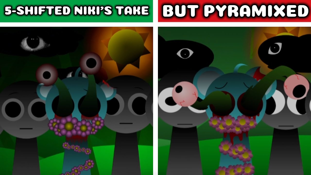Sprunki 5-hifted Niki's take Pyramid xed против нового Pyramid xed. смотреть онлайн
