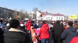 Сжигание чучела на Масленице в Семилуках (08.03.2019)