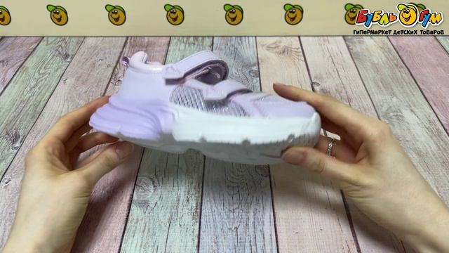 Сандалии Pasito летние сетчатые на липучке с хлопковой стелькой фиолетовые - видео