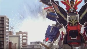 Power Rangers Super Megaforce и Ultimate Megazord Победили Дамараса война Армады.
