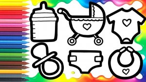 Мультик для детей- как нарисовать детскую коляску и детскую одежду