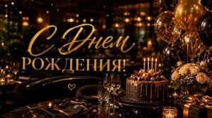 С Днём Рождения! Красивое поздравление в золотом стиле 🎂✨