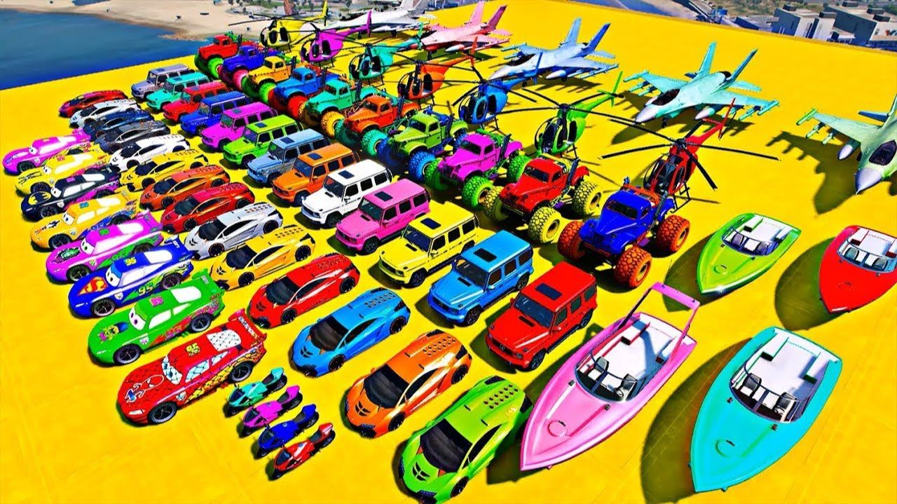 GTA V "ЧЕЛОВЕК-ПАУК: Гонки на трюковых автомобилях" соревнование героев и друзьями смотреть онлайн