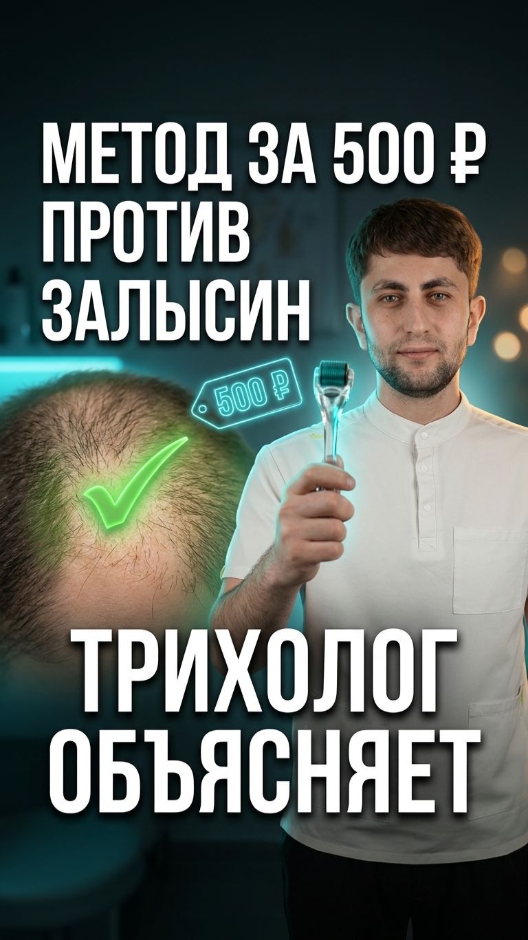 🧬 Дермароллер за 500₽: как вырастить волосы на залысинах