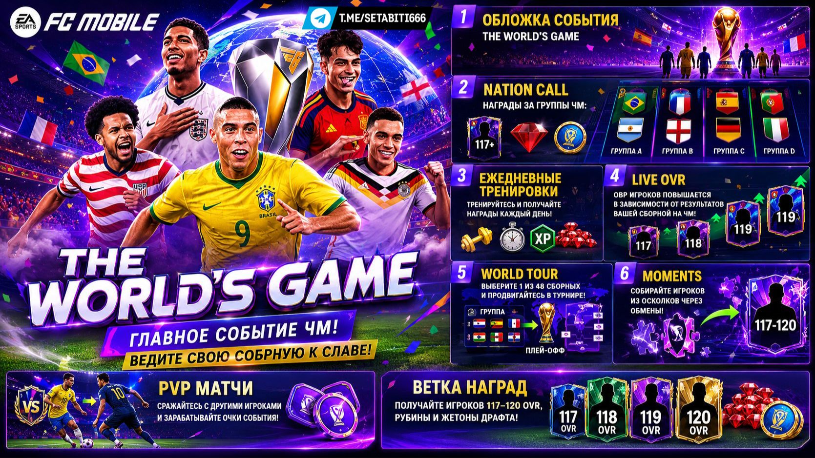ЭКСКЛЮЗИВ: АНОНС ЧМ В FC MOBILE! The World‘s Game: Nation Call, Live OVR, World Tour