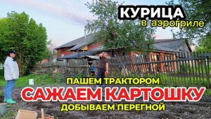 Пашем один участок мотоблоком, другой трактором.