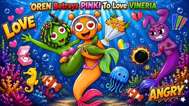 СПРУНКИ: ВЕРСИЯ РУСАЛОЧКИ 🧜♀️ ОРЕН ПРЕДАЕТ ПИНКИ РАДИ ЛЮБВИ К ВИНЕРИИ?! 💔 DIY-книга со стикерами