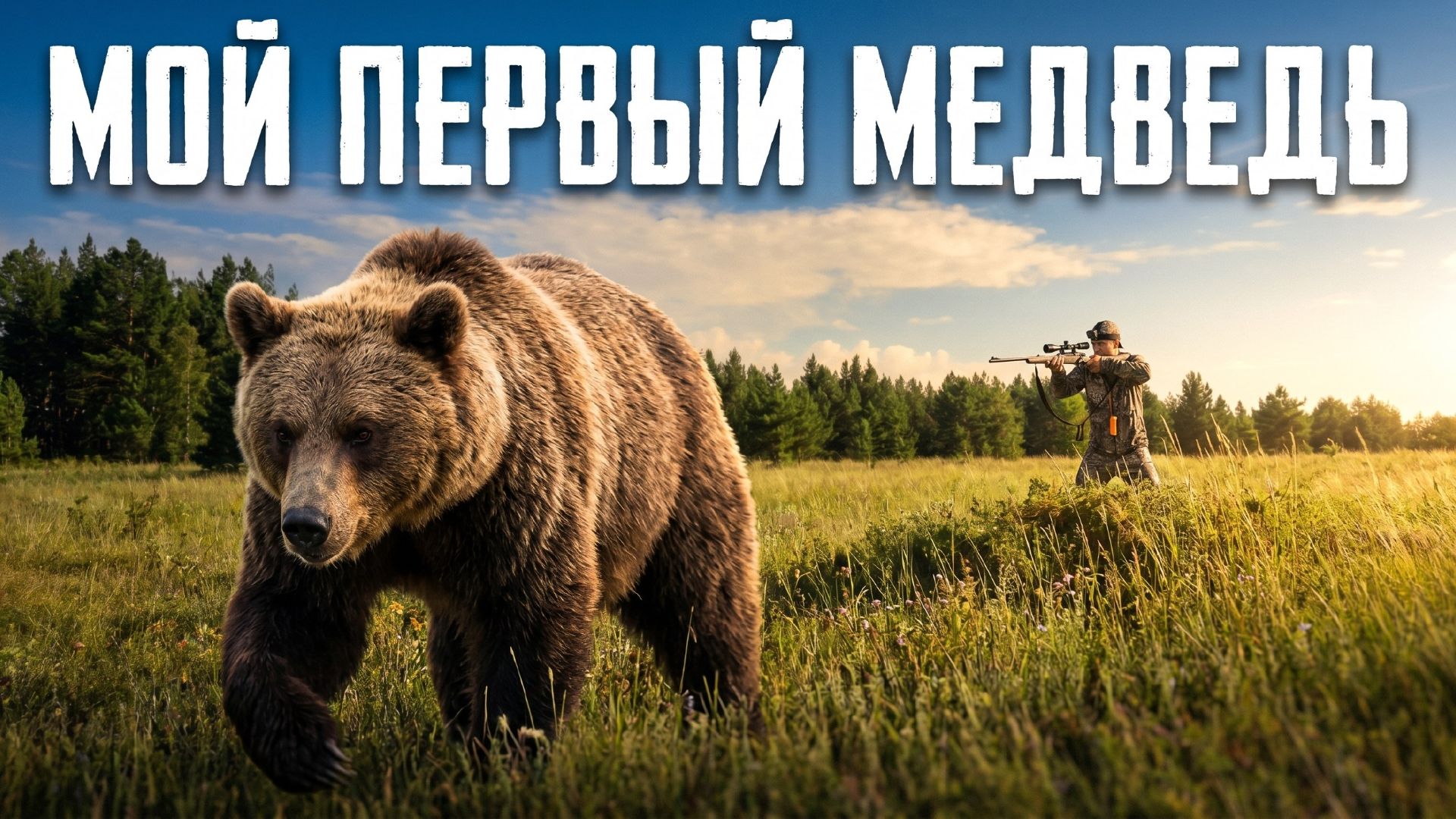 ОХОТА НА МЕДВЕДЯ В ТАЙГЕ. подошел на выстрел, собаки доработали подранка