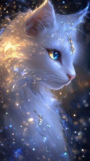 Лунная соната для лунных кошек 🌒 🌟 ✨ #ИИ #сказочныеживотные #мифическиесущества #фэнтези #мистика