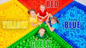 Five Kids Найдите детей в цветных шарах + еще детские песни и видео.