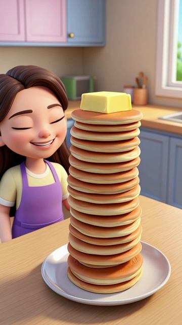Анна растапливает масло на горе блинов 🧈🥞
