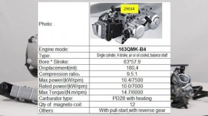 Двигатель ATV/снегоход 163QMK-B4, вар.+реверс, радиатор, карб. с подогр., руч.+эл.старт, баланс вал.