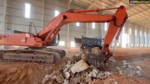 JCB 205 vs TATA 330 Excavator Rock Breaking and Loading Old Truck for Rubber Gloves Factory [get.gt]