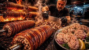 Мозги, почки и мясо горла, завёрнутые в бараньи кишки! Безумная турецкая уличная еда
