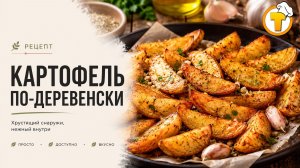 Картофель по-деревенски в духовке — хрустящий снаружи, мягкий внутри.